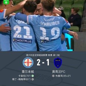 九游体育平台-墨尔本城2-1逆转奥克兰FC，卡普托点射，梅梅蒂破门